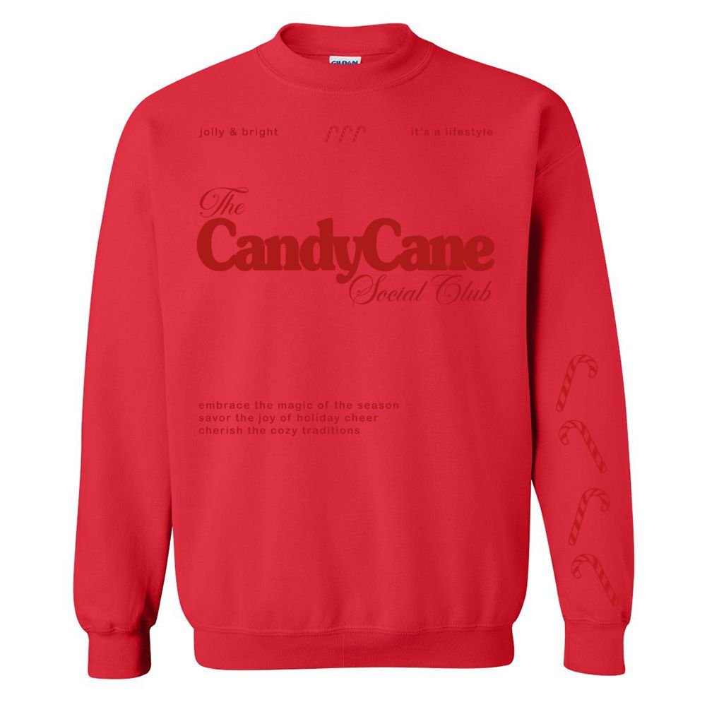'Candy Cane Social Club' Crewneck Sweatshirt