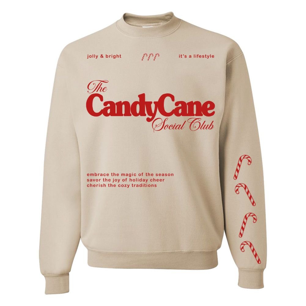 'Candy Cane Social Club' Crewneck Sweatshirt