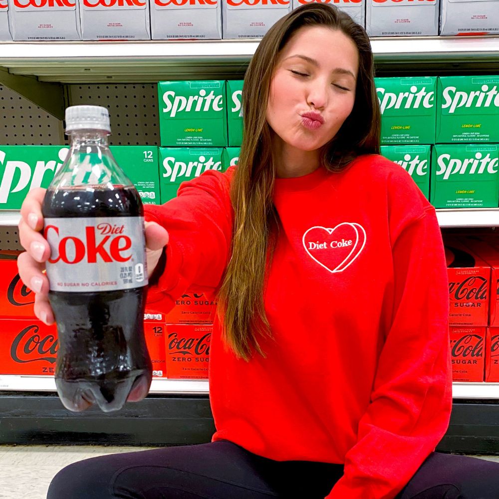 'Diet Coke Candy Heart' Crewneck Sweatshirt