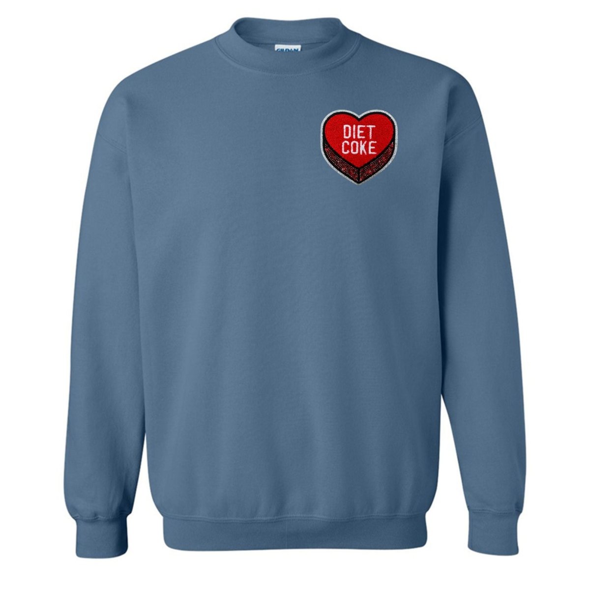 'Diet Coke Candy Heart' Letter Patch Crewneck Sweatshirt