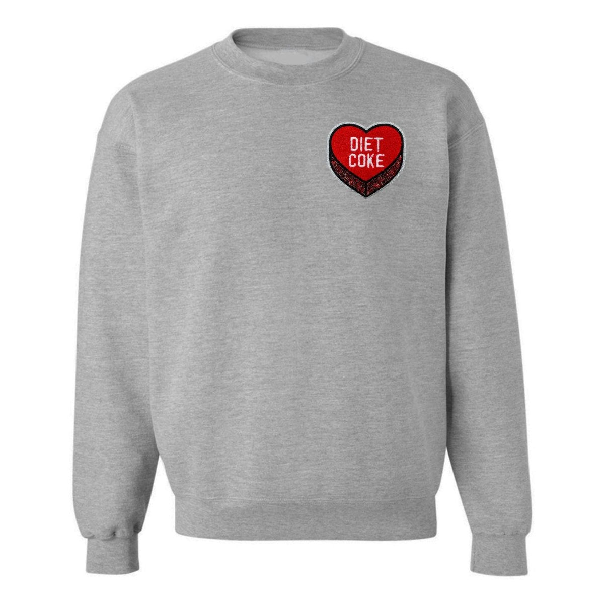 'Diet Coke Candy Heart' Letter Patch Crewneck Sweatshirt