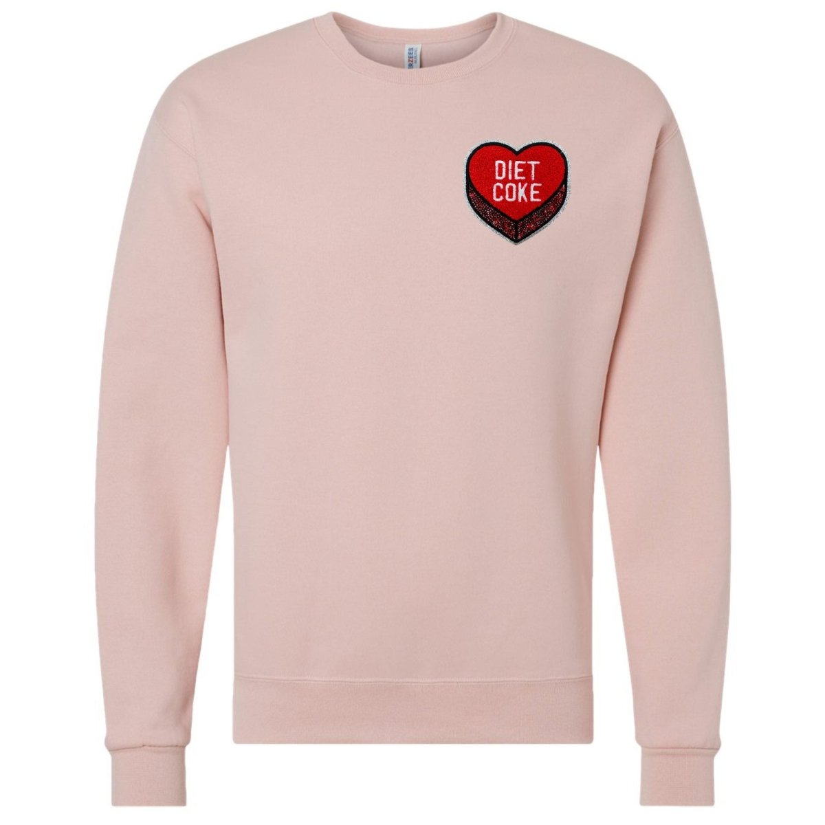 'Diet Coke Candy Heart' Letter Patch Crewneck Sweatshirt