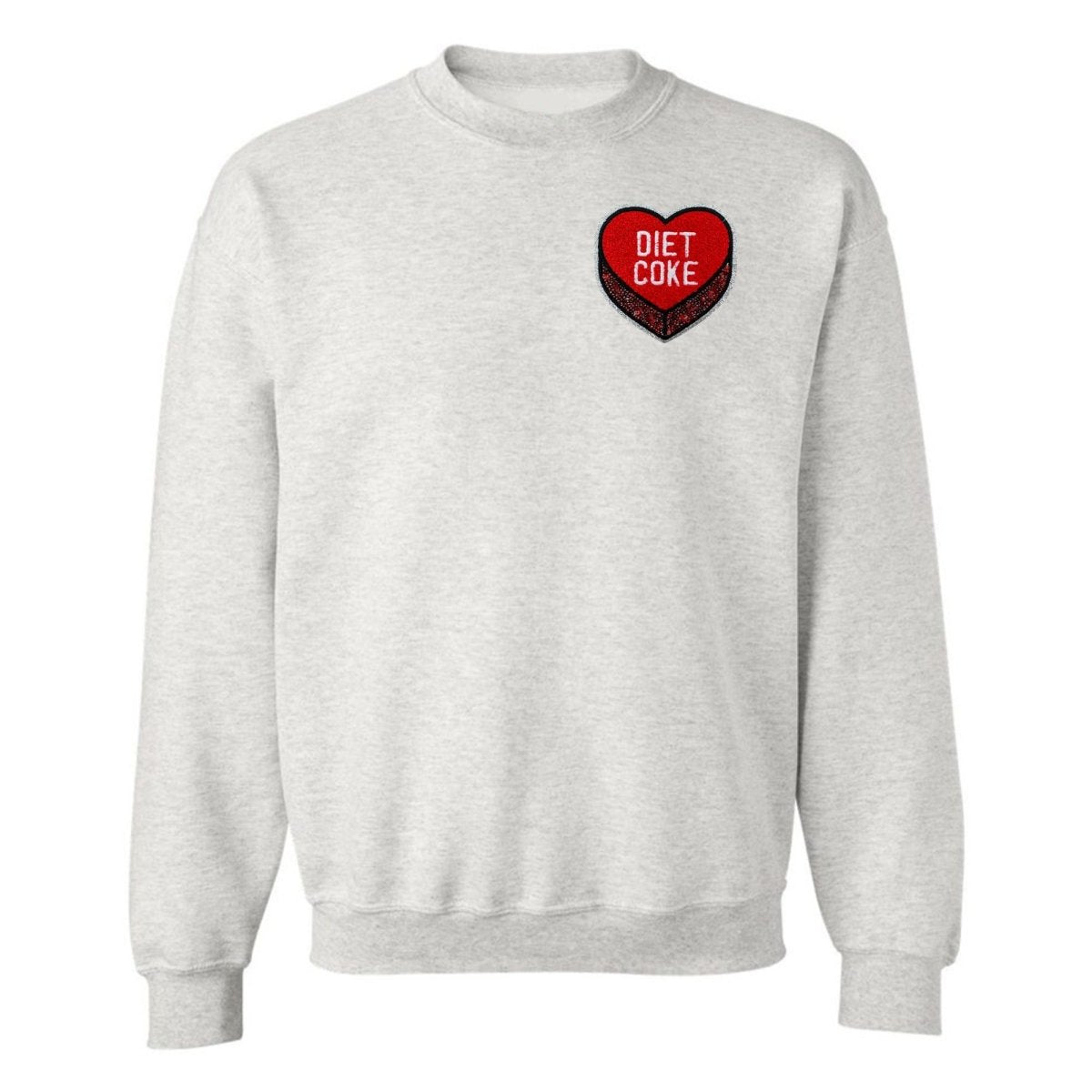 'Diet Coke Candy Heart' Letter Patch Crewneck Sweatshirt
