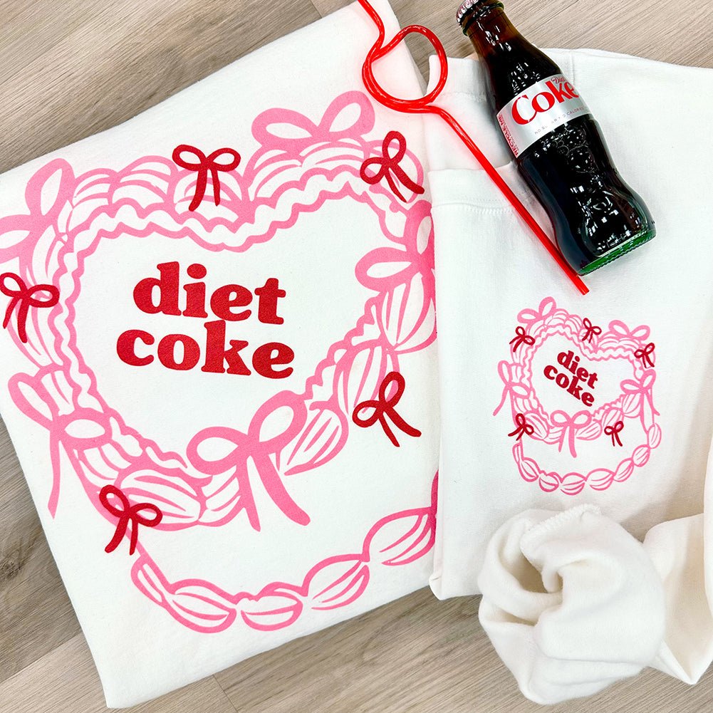 'Diet Coke Heart Cake' Front & Back Crewneck Sweatshirt
