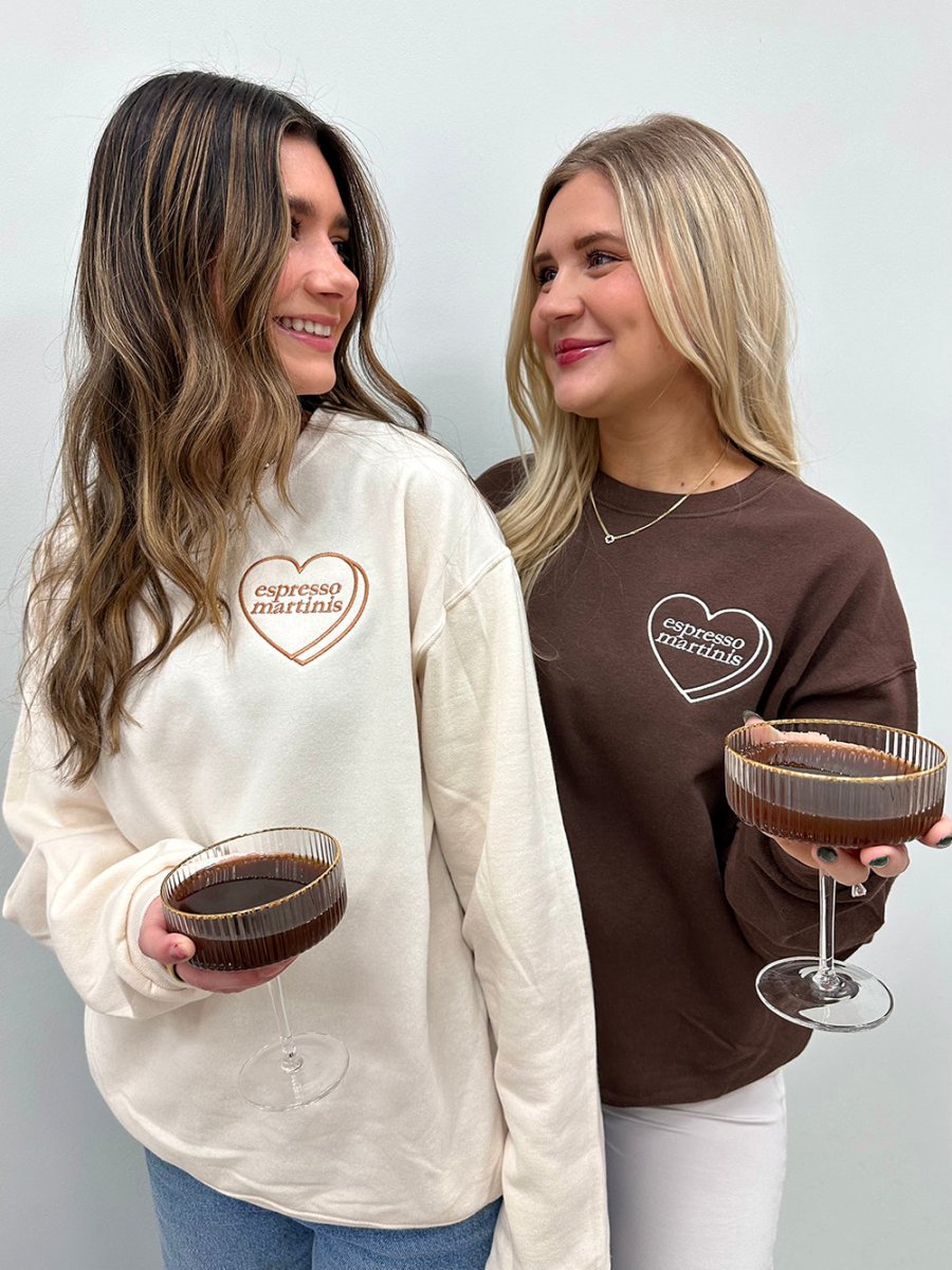 'Espresso Martini Candy Heart' Crewneck Sweatshirt