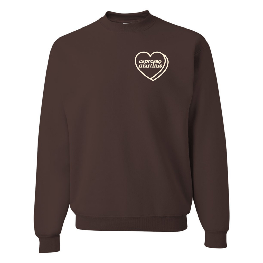 'Espresso Martini Candy Heart' Crewneck Sweatshirt