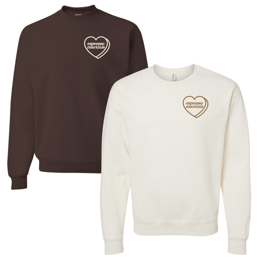 'Espresso Martini Candy Heart' Crewneck Sweatshirt