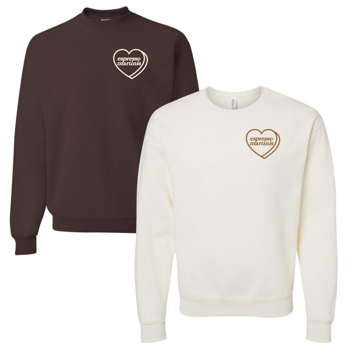 'Espresso Martini Candy Heart' Crewneck Sweatshirt