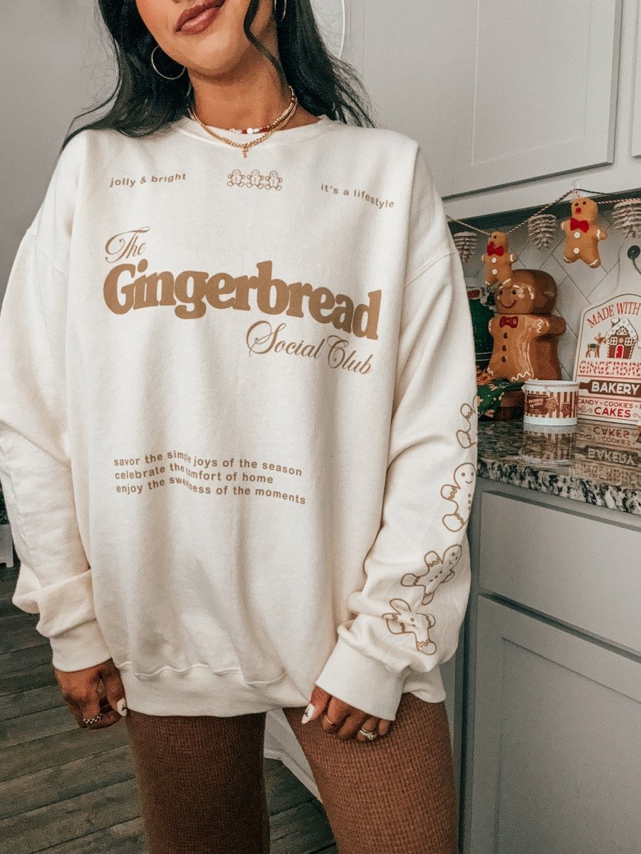 'Gingerbread Social Club' Crewneck Sweatshirt