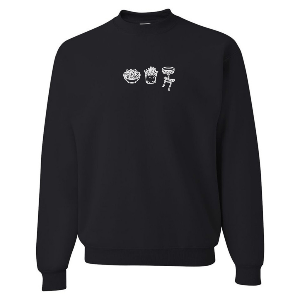 'Girl Dinner' Embroidered Crewneck Sweatshirt