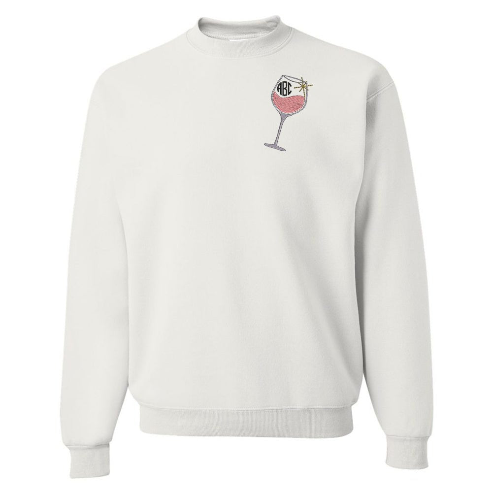 Monogrammed Wine Glass Crewneck Sweatshirt