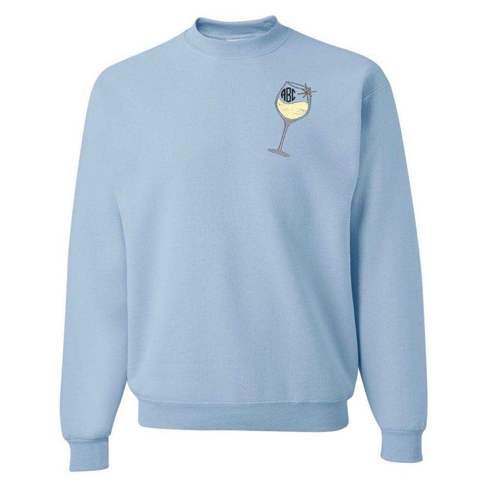 Monogrammed Wine Glass Crewneck Sweatshirt