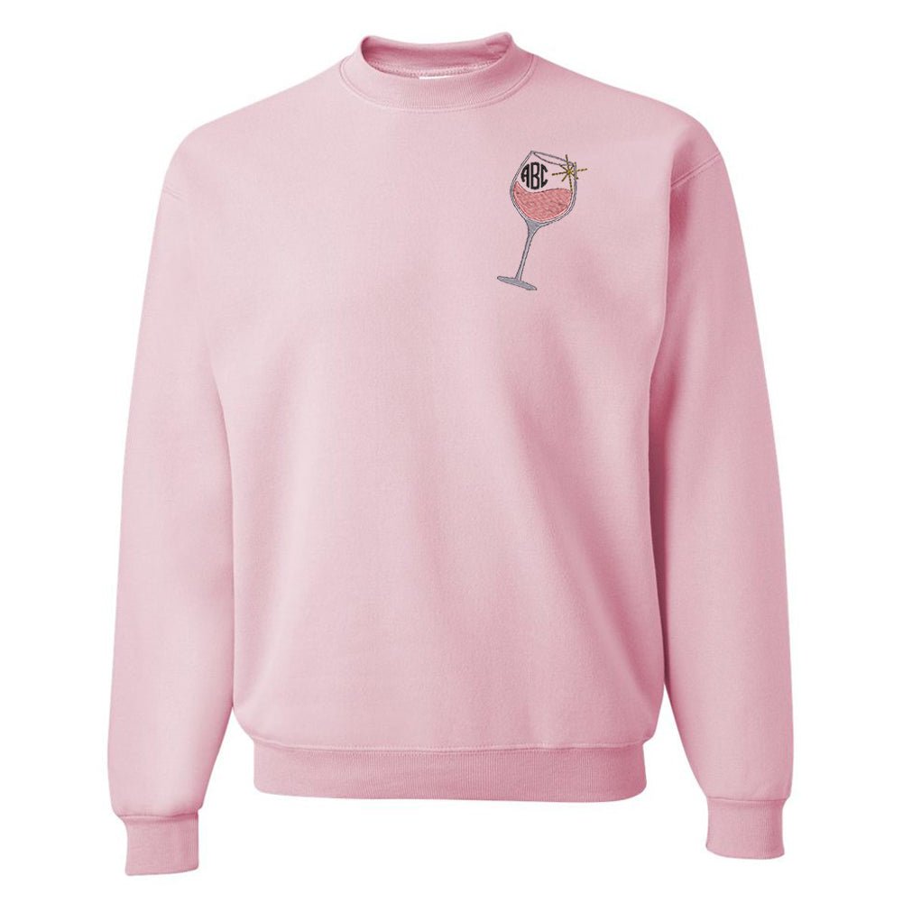 Monogrammed Wine Glass Crewneck Sweatshirt