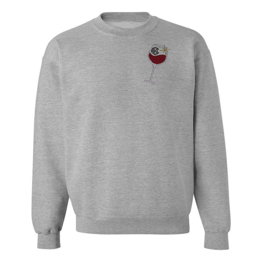 Monogrammed Wine Glass Crewneck Sweatshirt