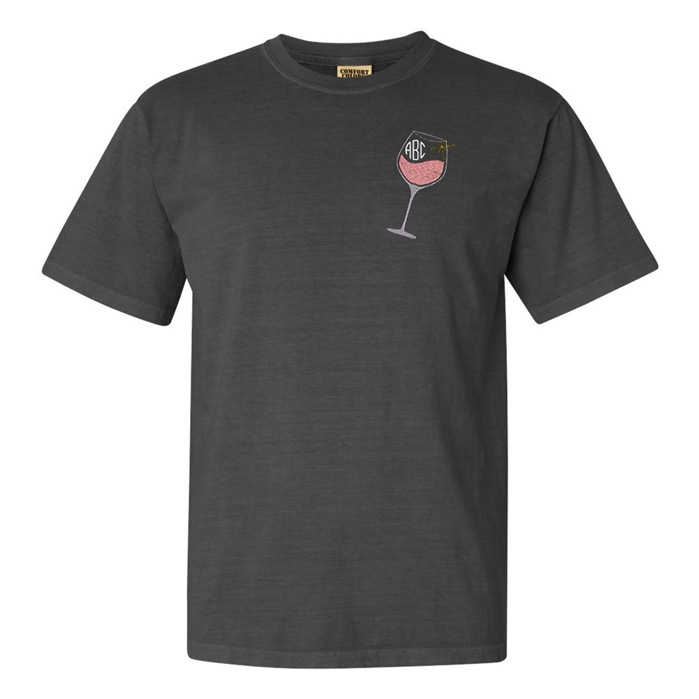 Monogrammed Wine Glass T-Shirt