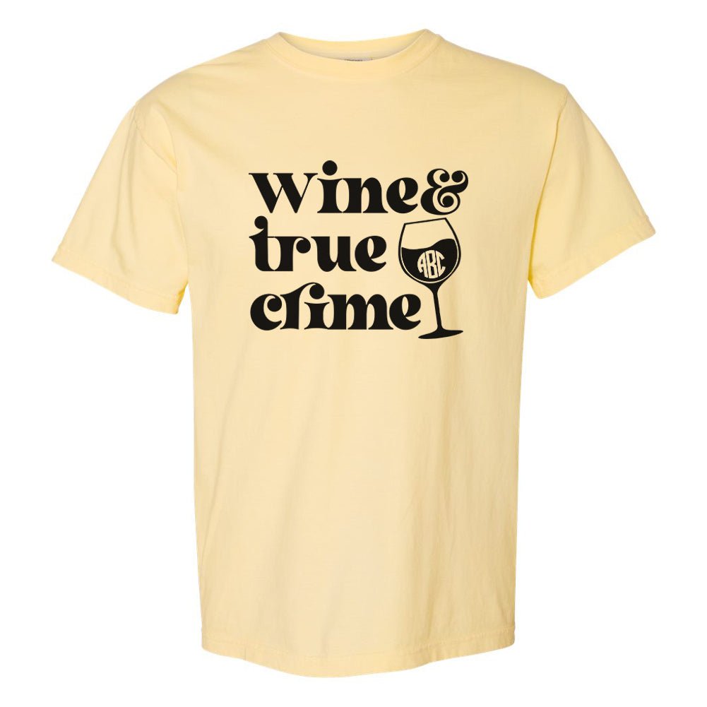 Monogrammed 'Wine & True Crime' T-Shirt