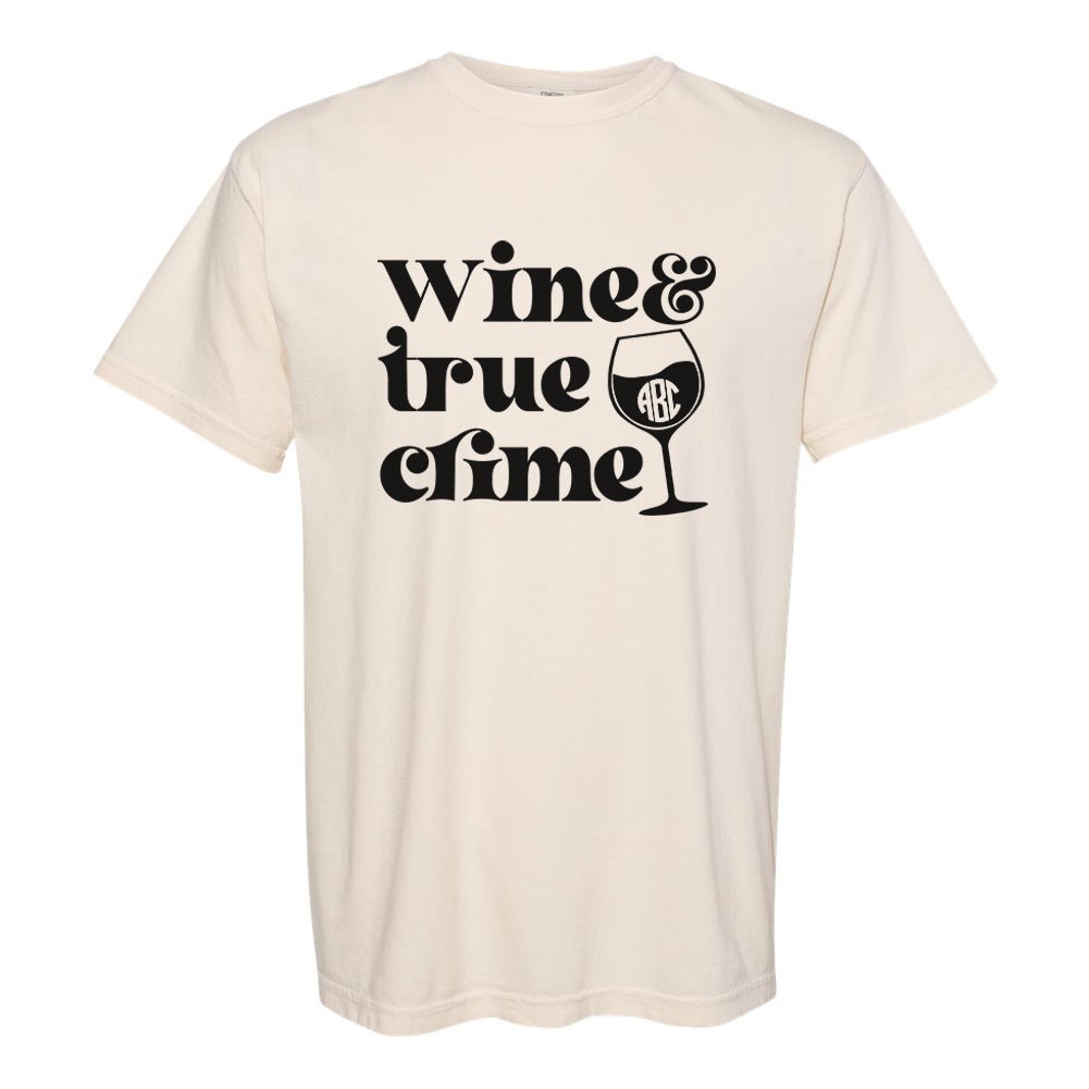 Monogrammed 'Wine & True Crime' T-Shirt