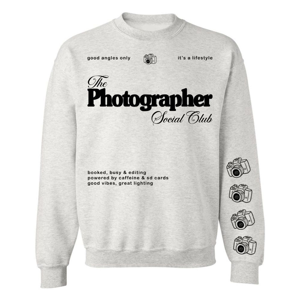 'Photographer Social Club' Crewneck Sweatshirt