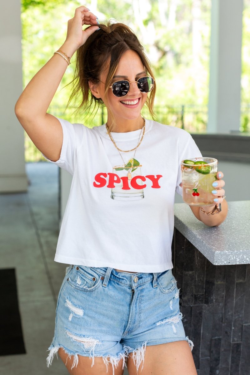 PUFF ‘Warning: Spicy Behavior’ Margarita Boxy Tee