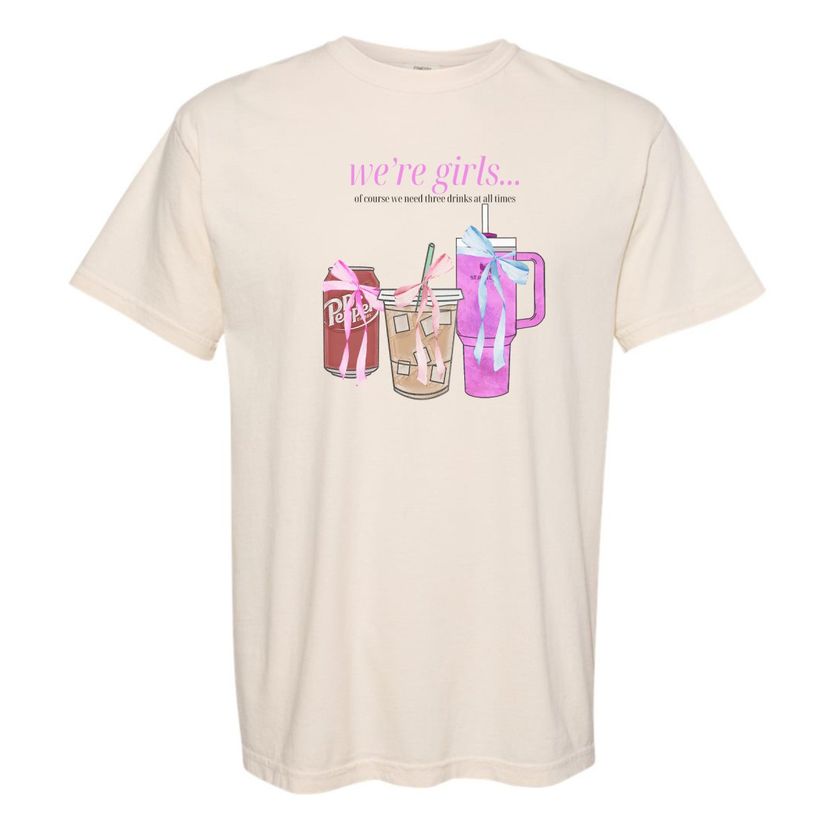 'We're Girls' Bow Drinks T-Shirt