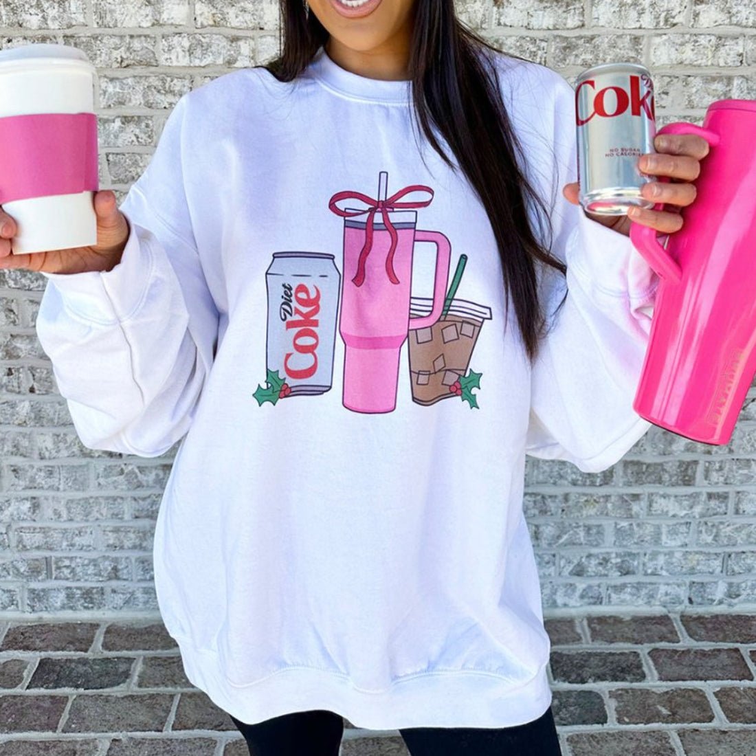 'We're Girls' Holiday Drinks Crewneck Sweatshirt